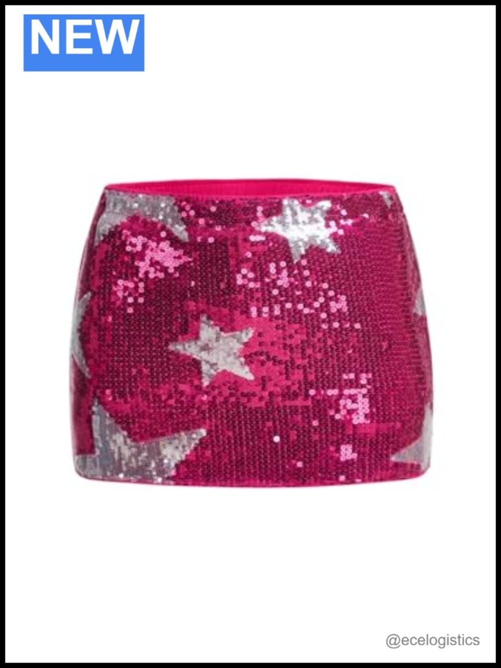 Sequin Bodycon Mini Skirt with Shorts - Sparkly Star Print Party
